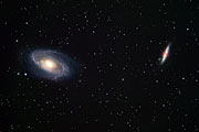 Ground-based view of two galaxy neighbours: M81 and M82