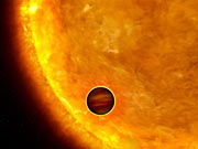Artist's impression of a transiting extrasolar planet