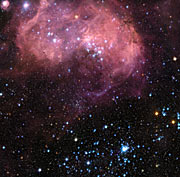 Hubble view of the huge star formation region N11 in the Large Magellanic Cloud