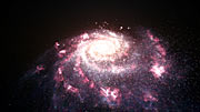 Artist's impression of a galaxy undergoing a starburst