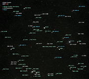 Annotated wide-field image of NGC 4298 and NGC 4302 (ground-based image)