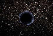 Black Hole in a Star Cluster (Artist's Impression)