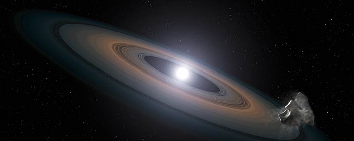Artist’s impression of debris around a white dwarf star