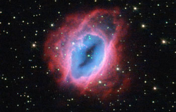 Glowing, fiery shells of gas