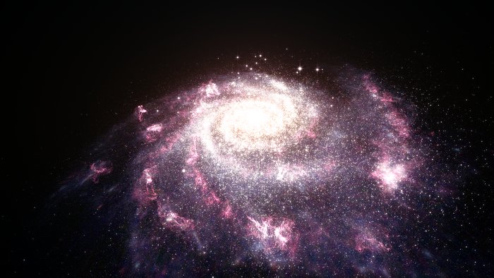 Artist's impression of a galaxy undergoing a starburst