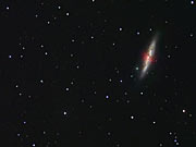 Ground-based overview of galacies Messier 81 and 82, zooming in on M82