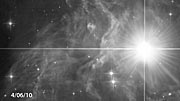 Light echoes around RS Puppis (labelled)